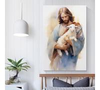 QBIREX Jesus Christ - The Good Shepherd Custom Canvas Prints For Teens Game Boys Room Wall Decor Large Wall Art 12x18inch(30x45cm)