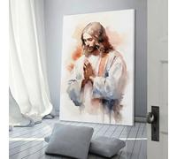 QBIREX Jesus Praying Watercolor Art Work for Home Walls for Living Room Bedroom 3d Wall Art 16x24inch(40x60cm)