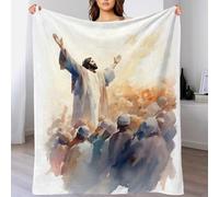 QBIREX Jesus Preaching to A Crowd 3d Plush Flannel Fleece Throw Blanket,100% Microfiber Winter Warm & Cosy Blanket for Bed Couch 60x80inch(150x200cm)