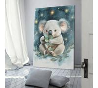 QBIREX Koala Under The Stars Custom Canvas Prints For Teens Game Boys Room Wall Decor Large Wall Art 24x36inch(60x90cm)