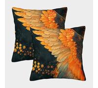 QBIREX 'Left Angel Wing' Poster, Picture, Metal Print, Paint by The Creative Hub Pillow Covers Pack of 2 Hotel Quality Hypoallergenic Cheap Pillows for Couch 45x45cm