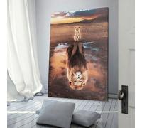 QBIREX Lion Animal King Print Wall Art for Adults Canvas Artwork for Gifts from Kids Home Decor Living Room Bedroom Birthday Gifts Women 12x18inch(30x45cm)