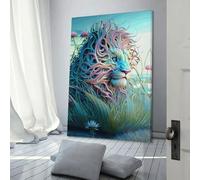 QBIREX Lion Art Work for Home Walls for Bedroom Office Bathroom Decor Picture Canvas 24x36inch(60x90cm)