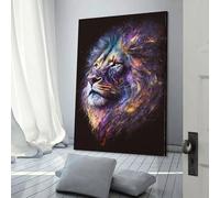 QBIREX Lion Face Cosmic Galaxy Poster Decorative Canvas Posters Wall Art Room Decor Modern Aesthetic Poster Supplies Home Decoration 08x12inch(20x30cm)