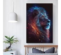 QBIREX Lion Face Poster Canvas Painting Wall Art Picture Home Decor Print For Bedroom Living Room Gifts from Kids 20x30inch(50x75cm)