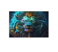 QBIREX Lion King Canvas Painting Abstract Artwork Poster Picture Canvas Wall Art Decor Room Decor Wall Art Set 08x12inch(20x30cm)