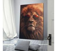 QBIREX Lion Sunglasses Poster Canvas Painting Poster Wall Art Decorative Picture Prints for Husband Boyfriend Girlfriend Personalised Canvas 08x12inch(20x30cm)