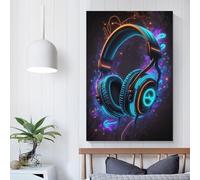 QBIREX Live Music Neon Art Poster Poster Decorative Painting Canvas Wall Posters And Art Picture Print Modern Family Bedroom Decor Posters 16x24inch(40x60cm)