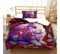 QBIREX Lovely Rabbits Bedding Set for Children 3d Print Pattern Comforter Cover 3 PCS Duvet Cover Ultra Soft Silky Microfiber Single（135x200cm）