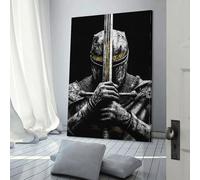 QBIREX Medieval Crusader with Sword Living Room Pictures for Walls for Rustic Farmhouse Bathroom Decor Canvas Art 20x30inch(50x75cm)