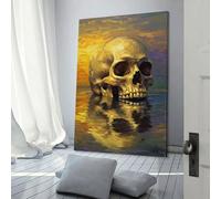 QBIREX Memento Mori Reflections Wall Art for Hallway And Stairs Living Room & Bathroom Decor Picture Canvas 08x12inch(20x30cm)