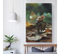 QBIREX Mouse Warrior with Leaf Banner Custom Canvas Prints For Teens Game Boys Room Wall Decor Large Wall Art 12x18inch(30x45cm)