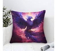 QBIREX Mystical_Phoenix_Bird_ Slip Silk Pillowcase for Wedding Breathable Super Soft Pillows Cases 2 Pack 40x40cm