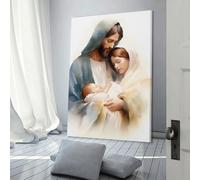 QBIREX Nativity Scene - Baby Jesus, Mary & Josef Art Work for Home Walls for Living Room Bedroom Artwork 16x24inch(40x60cm)