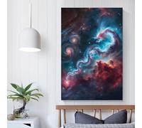 QBIREX Nebula Dragon Wyrm Art Wall Prints for Living Room Bedroom Picture Canvas 24x36inch(60x90cm)