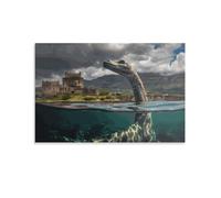 QBIREX Nessie at Eilean Donan Poster Cool Wall Decor Art Print Posters for Room Aesthetic - Poster Gift Picture Painting Modern Wedding PosterHome Decor 08x12inch(20x30cm)