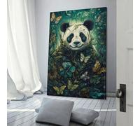 QBIREX Panda Butterfly Poster Print Art Wall Painting Canvas Posters Modern Bedroom Decor Birthday Decoration Supplies 08x12inch(20x30cm)