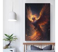 QBIREX Phoenix Bird Bathroom Pictures for Home Walls Large Canvas Wall Art for Living Room 16x24inch(40x60cm)