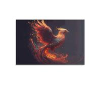 QBIREX Phoenix Bird Canvas Artwork Modern Wall Art Painting Prints Poster for Boys Room Office Workplace Home Wall Decor Stretched Easy to Hang 12x18inch(30x45cm)