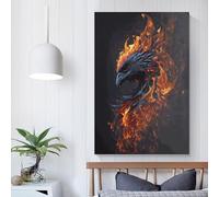 QBIREX Phoenix Bird Canvas Poster Wall Art Decor Print Picture Paintings for Living Room Bedroom Decoration Anniversary Wife Husband 16x24inch(40x60cm)