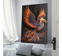 QBIREX Phoenix Bird Wall Canvas Art for Bedroom for Rustic Bath Decor Wall Canvas 20x30inch(50x75cm)
