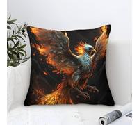 QBIREX Phoenix from The Ashes Slip Silk Pillowcase for Outdoor Garden Lightweight & Breathable Pillow Covers 40x40cm