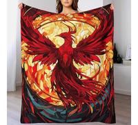QBIREX Phoenix Stained Glass Blankets for Beds Super Soft & Warm Single Blanket for Bed Gifty Personalised 60x80inch(150x200cm)