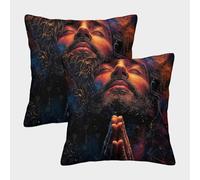 QBIREX 'Praying Jesus in Colorful Light' Poster, Picture, Metal Print, Paint by SuperNova Pillows Cases 2 Pack Hotel Quality Hypoallergenic King Size Pillow Cases for Couch 45x45cm