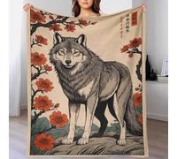 QBIREX Printed Fleece Throw Blanket for Adult Wolf Soft Warm Microfiber Bed Winter Flannel Blankets 50x60inch(127x152cm)
