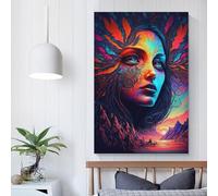 QBIREX Psychedelic By Nature Canvas Poster Wall Art Decor Print Picture Paintings for Living Room Bedroom Decoration Anniversary Wife Husband 24x36inch(60x90cm)