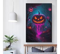 QBIREX Pumpkin Head Poster Canvas Poster Wall Art Decor Print Picture Paintings for Living Room Bedroom Decoration 24x36inch(60x90cm)