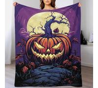 QBIREX Pumpkin Moon Halloween Lightweight Extra Large Blanket for Chair Personalised Blankets And Throws for Girlfriend Couple Romantic 70x80inch(180x200cm)