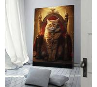 QBIREX Queen Orange Cat Throne Art Canvas Paintings On The Wall Art Posters And Prints Hand to Hand Art Pictures Poster Home Decor08x12inch(20x30cm)