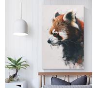 QBIREX Red Panda Profile Art Wall Canvas Art for Bedroom for Living Room Kids Children Girl Boys Birthday Party Gift Artwork 24x36inch(60x90cm)
