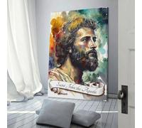 QBIREX 'Saint John The Apostle Wall Canvas Art for Bedroom for Rustic Bath Decor Wall Canvas 08x12inch(20x30cm)