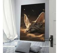 QBIREX Sleeping Fennec Fox in The Desert Bathroom Pictures for Home Walls Large Canvas Wall Art for Living Room 12x18inch(30x45cm)