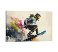 QBIREX Snowboard Art Poster Canvas Wall Art Decorative Bedroom Modern Home Print Picture Artworkss 3D Wall Art Living Room 12x18inch(30x45cm)