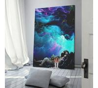 QBIREX Spaceman Space Cosmos Living Room Wall Art for Home Walls Canvas Wall Art 08x12inch(20x30cm)