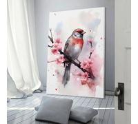 QBIREX Sparrow Watercolor Art Poster Canvas Wall Art Decorative Bedroom Modern Home Print Picture Artworkss 3D Wall Art Living Room 20x30inch(50x75cm)