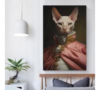 QBIREX Sphynx Cat King Modern Wall Artwork for Adults And Kids DIY Oil Painting on Canvas Wall Art Decoration Gift 24x36inch(60x90cm)