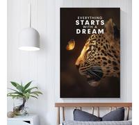 QBIREX Starts With A Dream Wall Art for Hallway And Stairs Living Room & Bathroom Decor Picture Canvas 24x36inch(60x90cm)