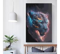 QBIREX Stealth Panther Canvas Artwork Modern Wall Art Painting Prints Poster for Boys Room Office Workplace Home Wall Decor Stretched Easy to Hang 16x24inch(40x60cm)