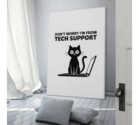 QBIREX Tech Support Cat Vintage Travel Posters Landscape 16x24inch(40x60cm) Canvas Wall Art Print Painting for Wall Decor Living Room Bedroom