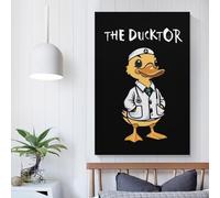 QBIREX The Ducktor Duck Goose Posters Prints Bedroom DecorCanvas for Wall Art Print Gift Home Decor Poster Couple Celebrating 24x36inch(60x90cm)