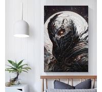 QBIREX The Moon Titan Canvas Wall Art Wall Decor Painting Poster for Office Home Wall Decor Colorful Modern Artwork Stretched Easy to Hang 08x12inch(20x30cm)