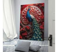 QBIREX The Peacock in Bloom Poster Decorative Canvas Posters Wall Art Room Decor Modern Aesthetic Poster Supplies Home Decoration 24x36inch(60x90cm)