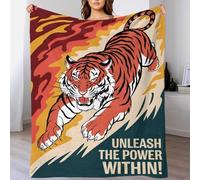 QBIREX Tiger Unleashed Power Throw Blanket for Adults Soft Warm Flannel Fleece Blanket for Bed And Couch 60x80inch(150x200cm)