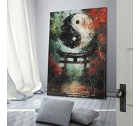 QBIREX Torii Gate Yin And Yang Art Poster Fancy Wall for Living Room Bar Decoration Room Wall Decor Birthday Couple Celebrating 12x18inch(30x45cm)