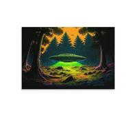QBIREX UFO Art Poster Canvas Painting Wall Art Picture Home Decor Print For Bedroom Living Room Gifts from Kids 20x30inch(50x75cm)