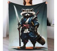 QBIREX Vintage Fox Samurai 3D Printed Fleece Blanket Throw Large Soft Warm Lightweight Bedspread Blanket Fluffy for Office 50x60inch(127x152cm)